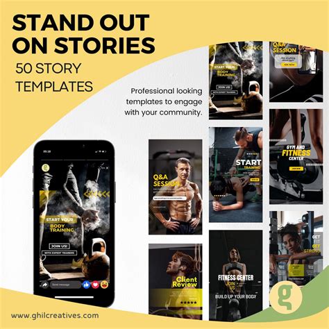 Fitness Instagram Post Template Canva Template Gym Instagram Etsy