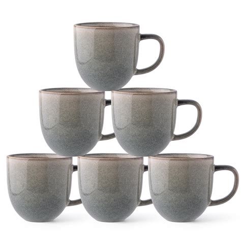 Amorarc 12oz Coffee Mugs Ceramic Coffee Mugs Set Of 6 For Man Woman Dad Mom Modern Coffee