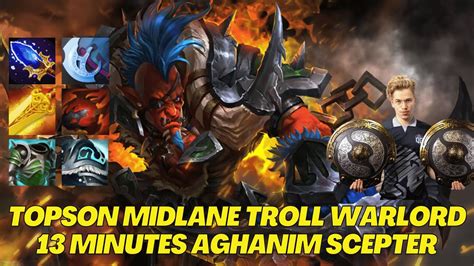 13 Minutes Aghanim Scepter Mastering Broken Mid With Topson Troll