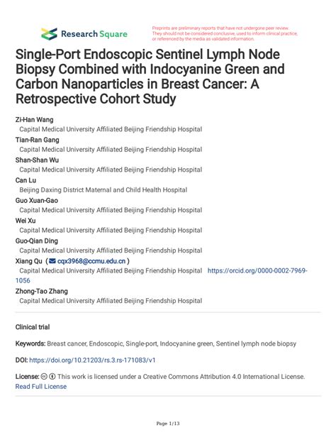 Pdf Single Port Endoscopic Sentinel Lymph Node Biopsy Combined With