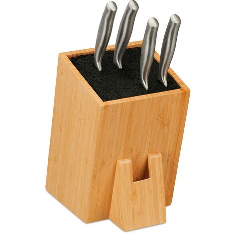 Relaxdays Knife Block Storage For Blades Universal Holder Bristle