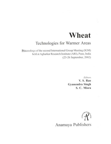 Pdf Recent Progress In Hybrid Wheat Research In India