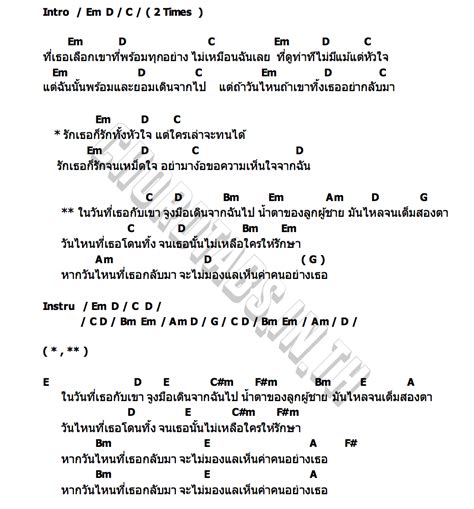 มีไม่รักษาคอร์ด คอร์ด มีไม่รักษา วง ฉลามขาว