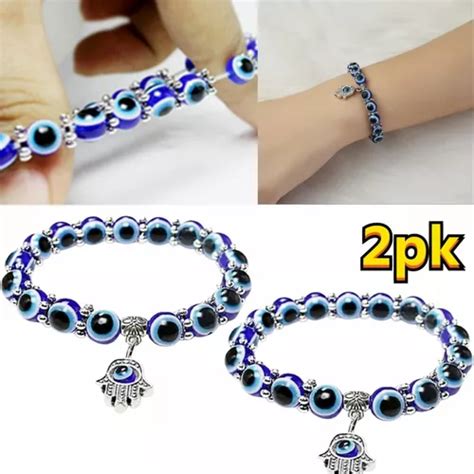 Pulsera Ojo Turco Mano De Fatima Mal De Ojo Chakras Yoga Man Env O Gratis