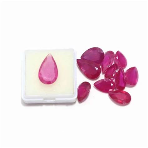 Red Ruby Pear Shape Faceted Clear Gemstones Glass Fill At 240 Carat