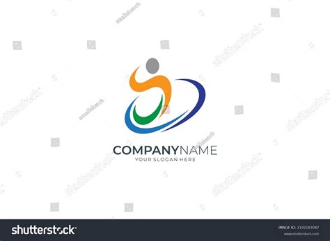 Abstract Active People Logo Design Template Stock Vector (Royalty Free ...