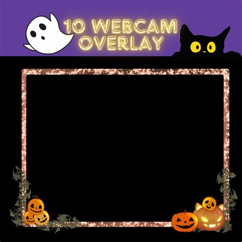 Webcam Overlay Halloween Cottage Core Cute Ghost Pumpkin Fall Season