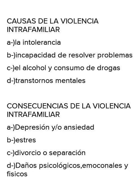 Factores De La Violencia Intrafamiliar Abcd Causas De La Violencia