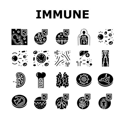 Immune System Disease And Treat Icons Set Vector 10231694 Vector Art At