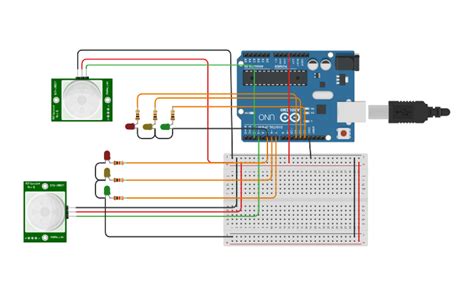 Circuit Design Automatic Smart Traffic Lights Using Arduino Tinkercad