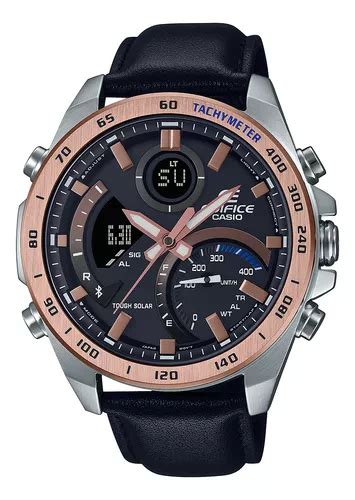 Pulseira de relógio masculina Casio ECB 900GL 1BDr Edifice cor da