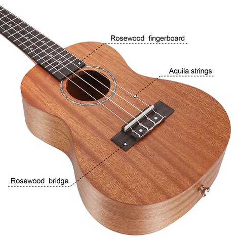 Concert Ukulele For Beginner Mahogany Solid Top 23 Inch