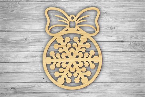 Christmas Ornament Laser Cut Files Svg Dxf Vector Plans Etsy