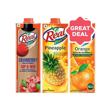 Real Fruit Power Cranberry Juice Fruit Power Pineapple Juice Fruit