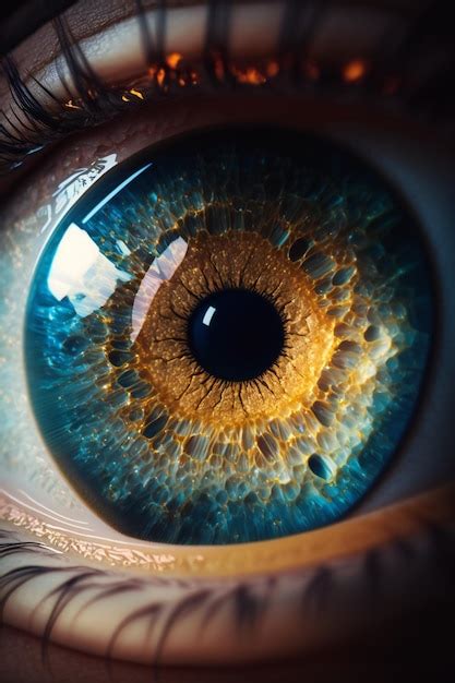 Premium Ai Image Blue And Brown Color Mix Eye