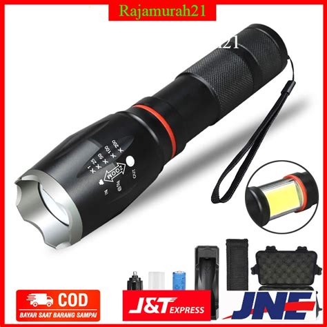 Jual Taffled Paket Senter Led Torch Cree Xm L T Lumens Baterai