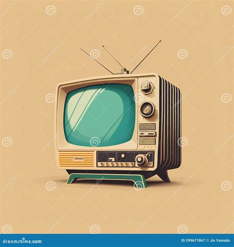 Retro Tv Set Vintage Style Vector Illustration Stock Illustration
