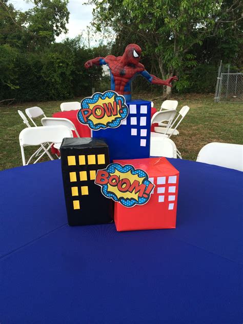 Superhero Theme Centerpieces Spiderman Festa De Super Herois Festa