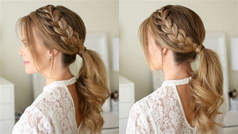 Side French Braid Ponytail