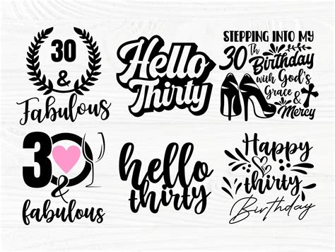 30th Birthday Svg Thirty Svg Hello 30 Svg Dxf Etsy