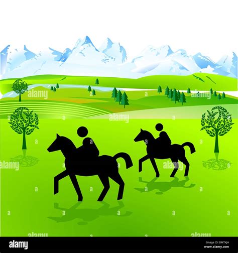Rally With Horse Stock Vector Images Alamy