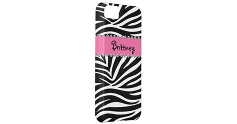 Zebra Print And Rhinestone Bling Case Iphone 5 Case Zazzle