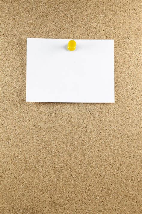 Blank White Note Papers Is Pinned To A Cork Board Stock Photo Image