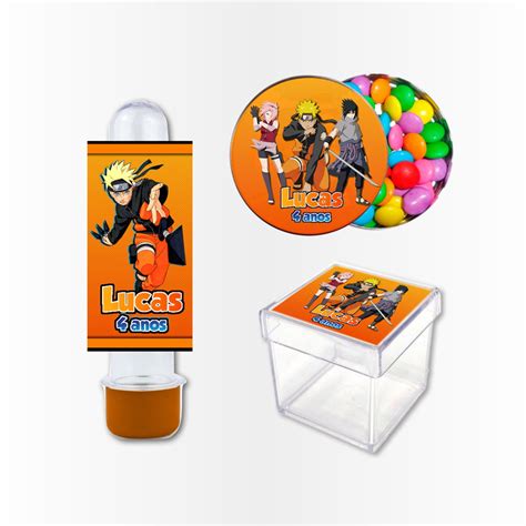 Kit Festa 60 rótulos e adesivos Naruto Elo7 Produtos Especiais