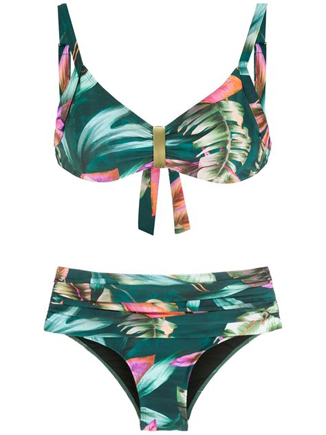 Lygia Nanny Anne Leaf Print Bikini Farfetch