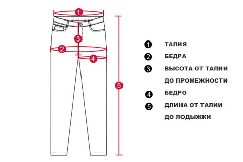 Таблица размеров мужских брюк