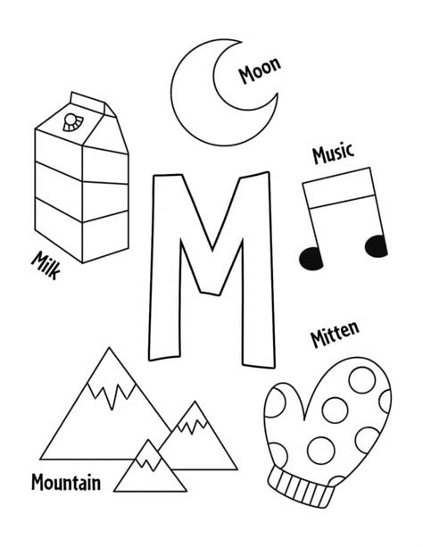 Letter M Coloring Page