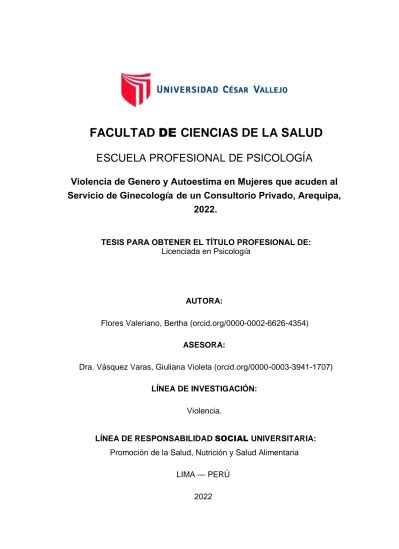 Facultad De Ciencias De La Salud ” “ Escuela Profesional De PsicologÍa ”