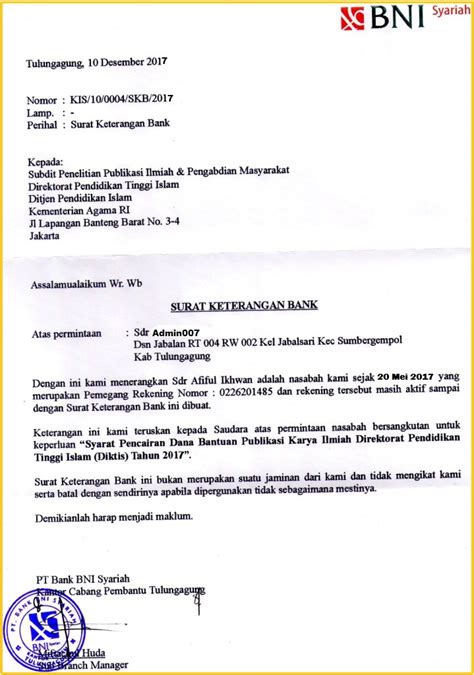 Syarat Mudah Mendapatkan Surat Keterangan Bank Skb Bni Informasi