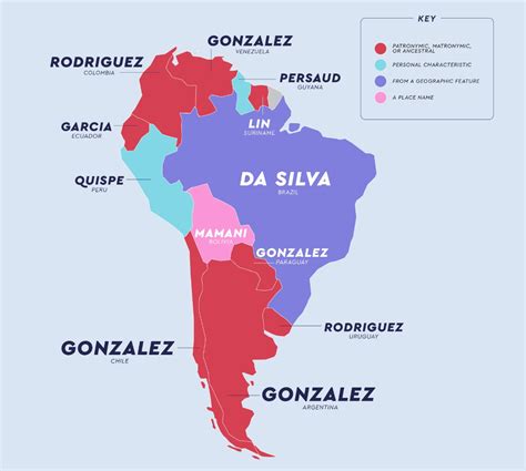 Este mapa revela cuáles son los apellidos más comunes en cada país