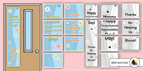 Paraprofessional Thanks For Helping Us Bloom Door Banner