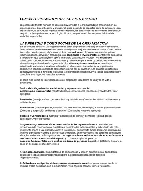 PDF Concepto De Gestion Del Talento Humano DOKUMEN TIPS