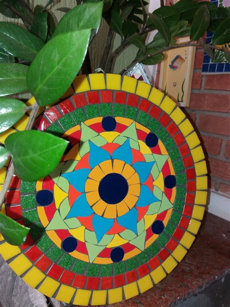 Mandala Colorida Em Mosaico Energia Elo Produtos Especiais