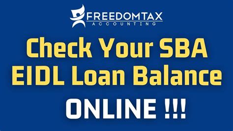 How To Check Your Sba Eidl Loan Balance Online