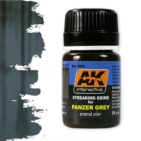 Ak Interactive Streaking Grime For Panzer Grey Vehicles Streaking