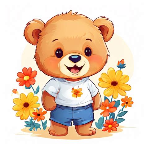 Un Dibujo De Un Oso De Peluche Con Una Camisa Que Dice Oso Foto Premium