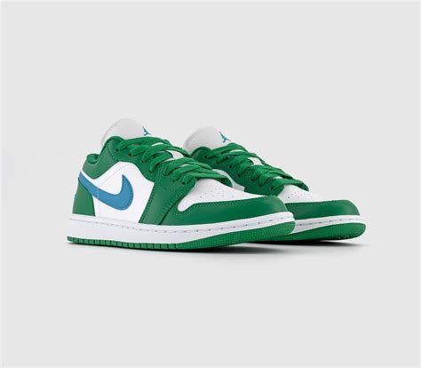 Jordan Air Jordan 1 Low Trainers Lucky Green Aquatone White Womens