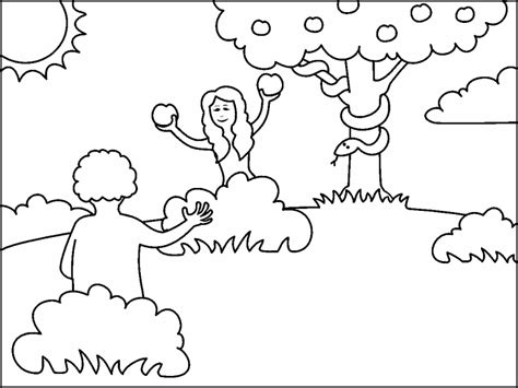 Adam And Eve Coloring Page Coloring Pages 4 U