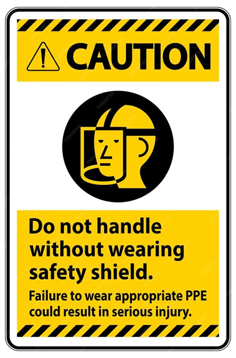 Premium Vector | Caution Sign Do Not Handle Without Wearing Safety