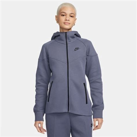 Nike Hoodie Nsw Tech Fleece 24 Windrunner Grijs Zwart Dames