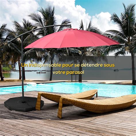 Lot De Poids De Lestage Pour Parasol D Port Hdpe Noir Prix Carrefour