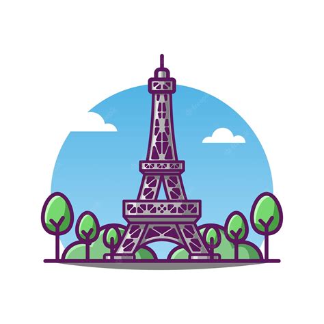 Premium Vector Illustration Of Eiffel Tower Vector Cartoon France Famous Landmark Historical