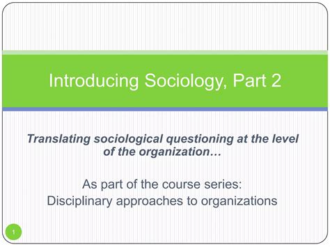 Introducing Sociology 2 Of 2 PPT