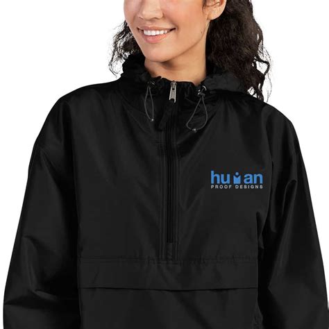 Embroidered Champion Packable Jacket Human Proof Designs