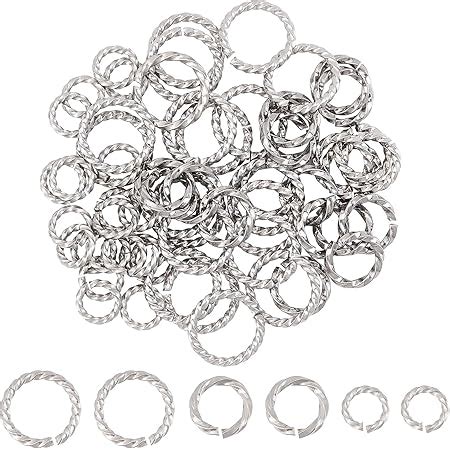 Amazon UNICRAFTALE 90pcs 3 Colors 6mm Twisted Open Jump Rings 304