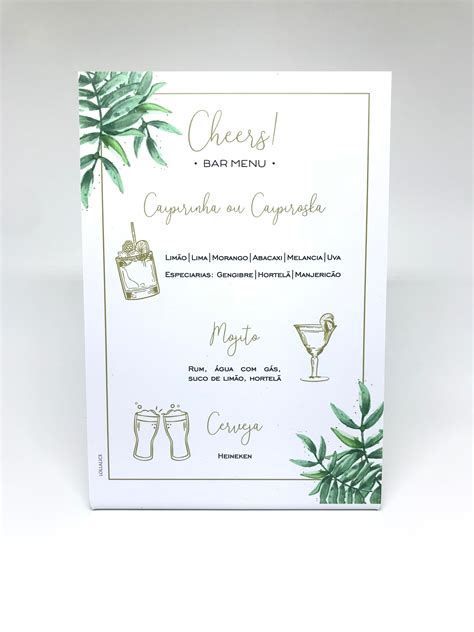 Menu Bar Menu Cards Place Card Holders Wedding